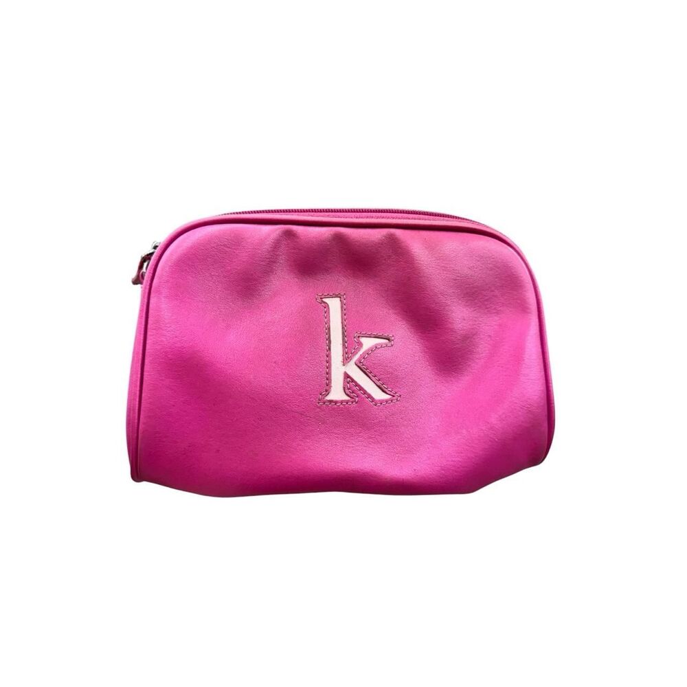 Y2K Pink mini makeup bag with letter K